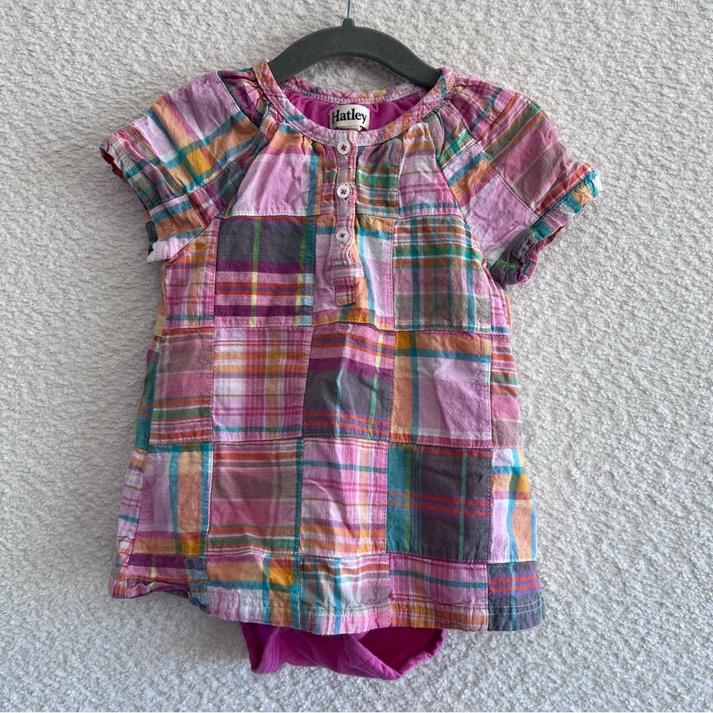 Hatley Baby Infant Patch Pink‎ Dress With Bodysuit Size 18-24 Months